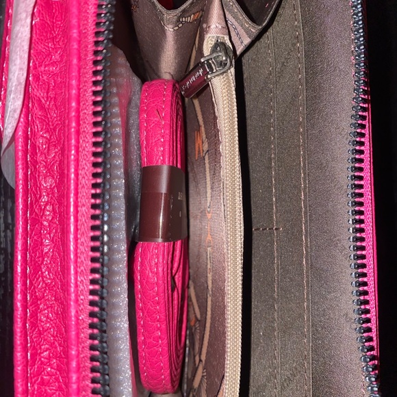 Lot of 2 Montana West Pink Wristlet Clutch & Purple Wallet - Picture 6 of 12